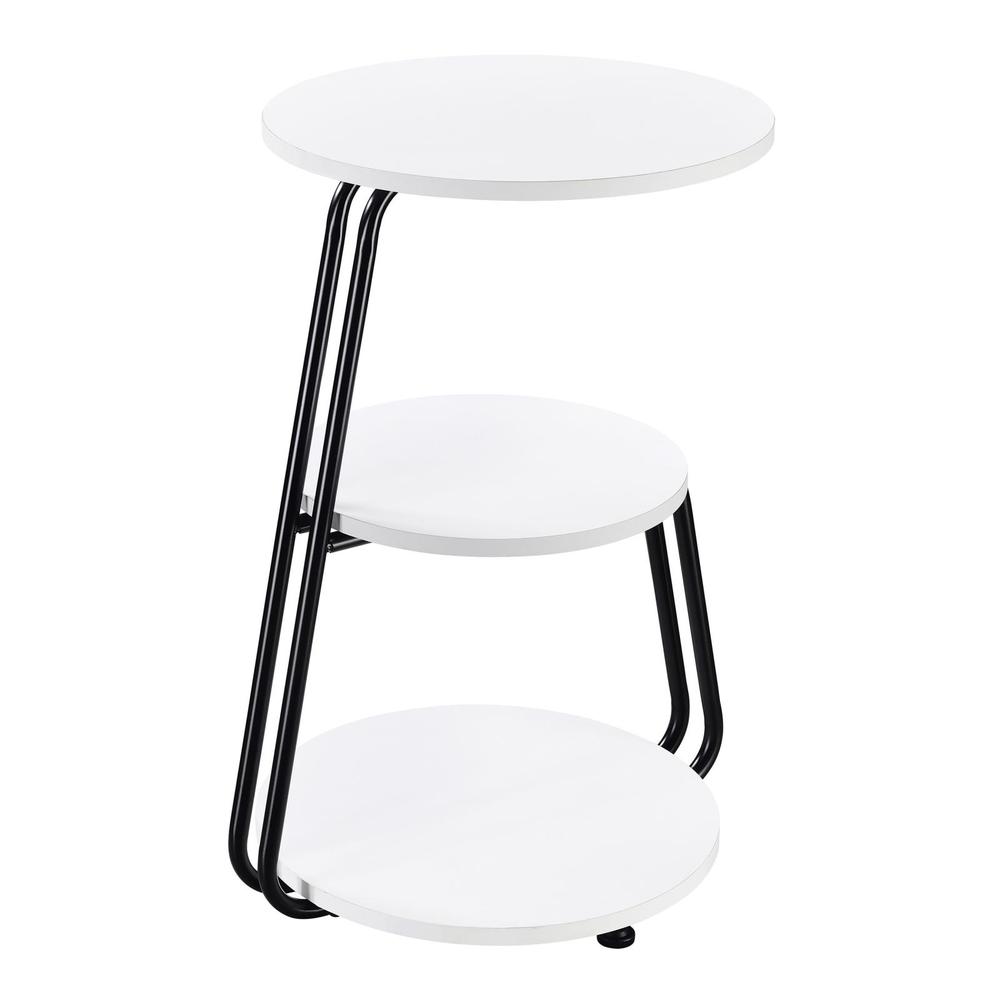 Hilly 3-tier Round Side Table White and Black. Picture 4