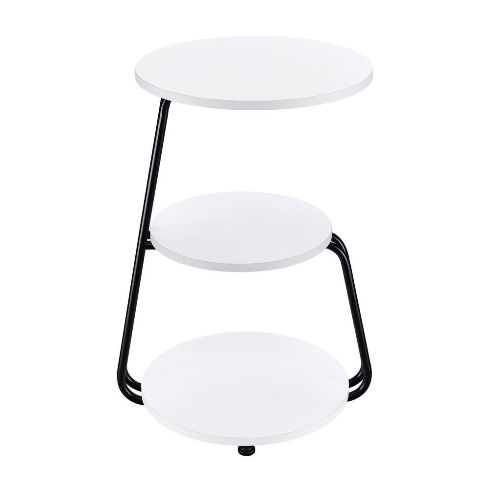 Hilly 3-tier Round Side Table White and Black. Picture 5