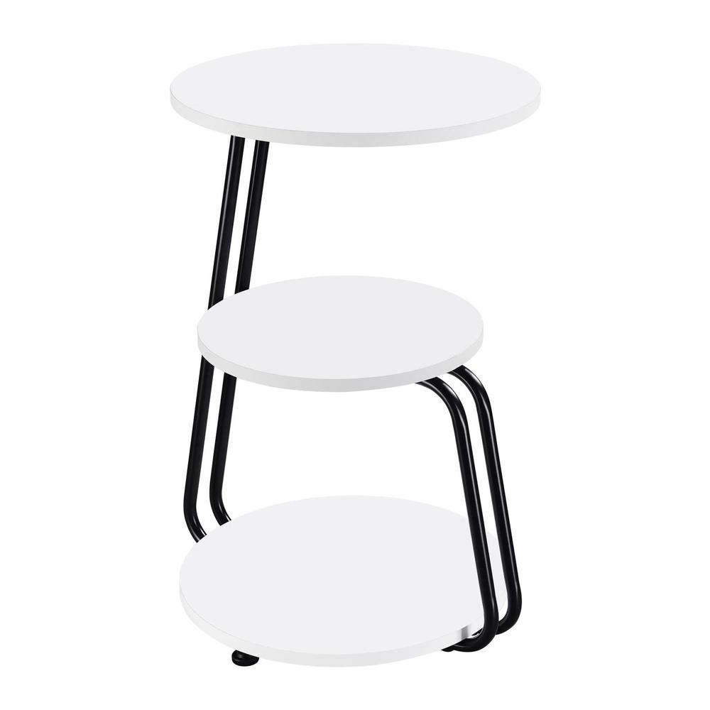 Hilly 3-tier Round Side Table White and Black. Picture 6