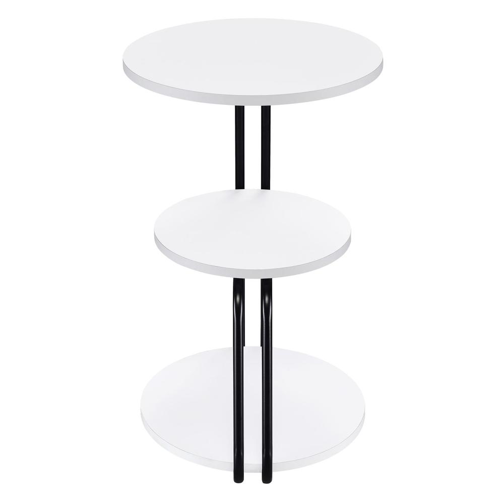 Hilly 3-tier Round Side Table White and Black. Picture 7