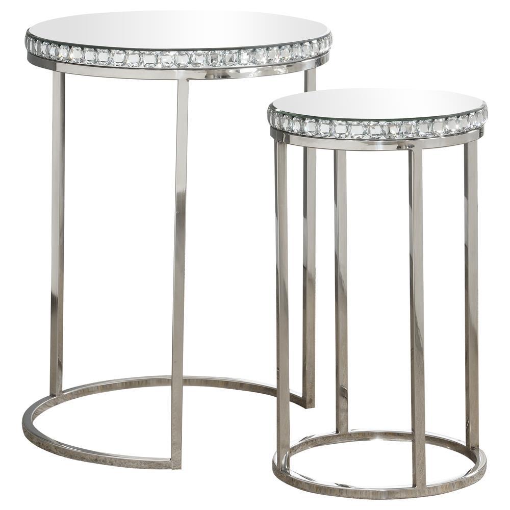 Addison 2-piece Round Nesting Table Silver. Picture 2