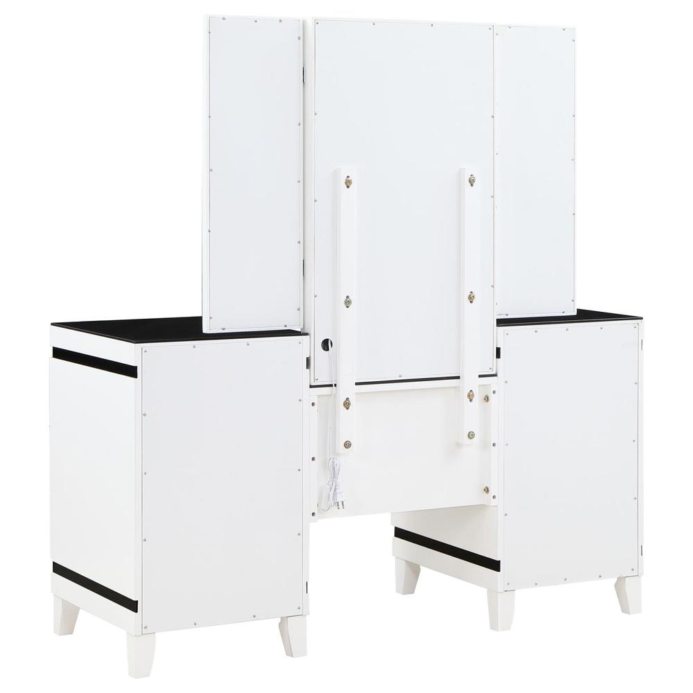 Talei 6-drawer Vanity Set with Hollywood Lighting Black and White. Picture 5