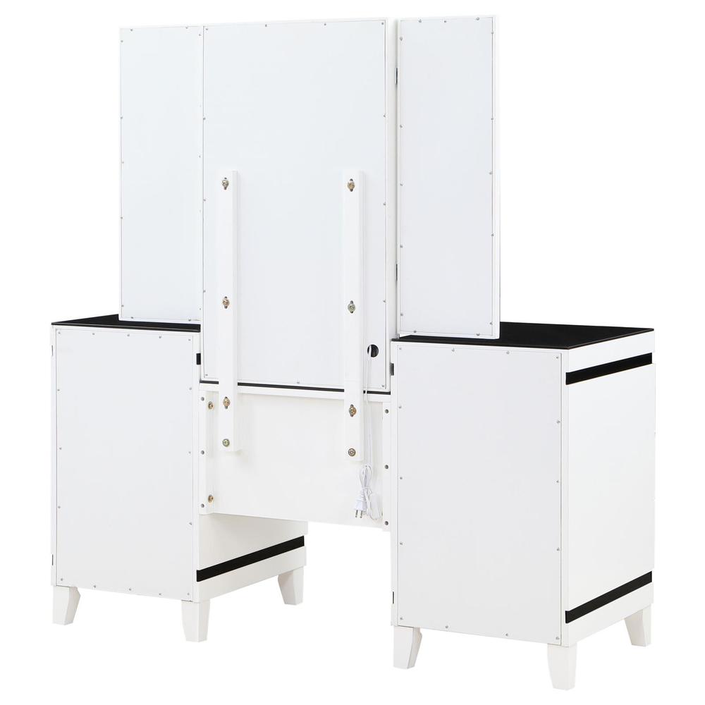 Talei 6-drawer Vanity Set with Hollywood Lighting Black and White. Picture 7