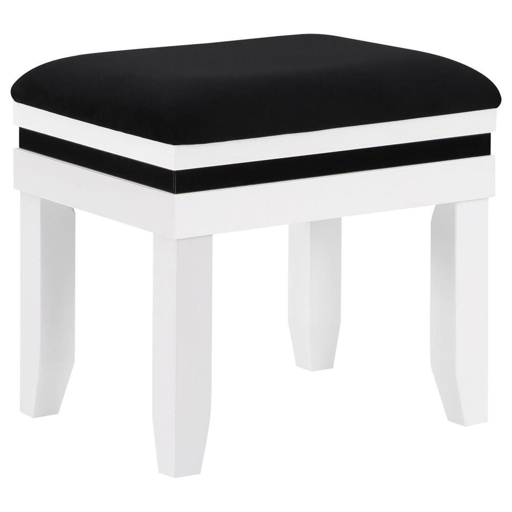 Talei 6-drawer Vanity Set with Hollywood Lighting Black and White. Picture 9