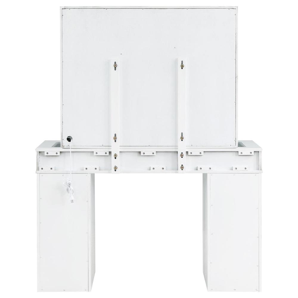 Regina 3-piece Makeup Vanity Table Set Hollywood Lighting White and Mirror. Picture 7