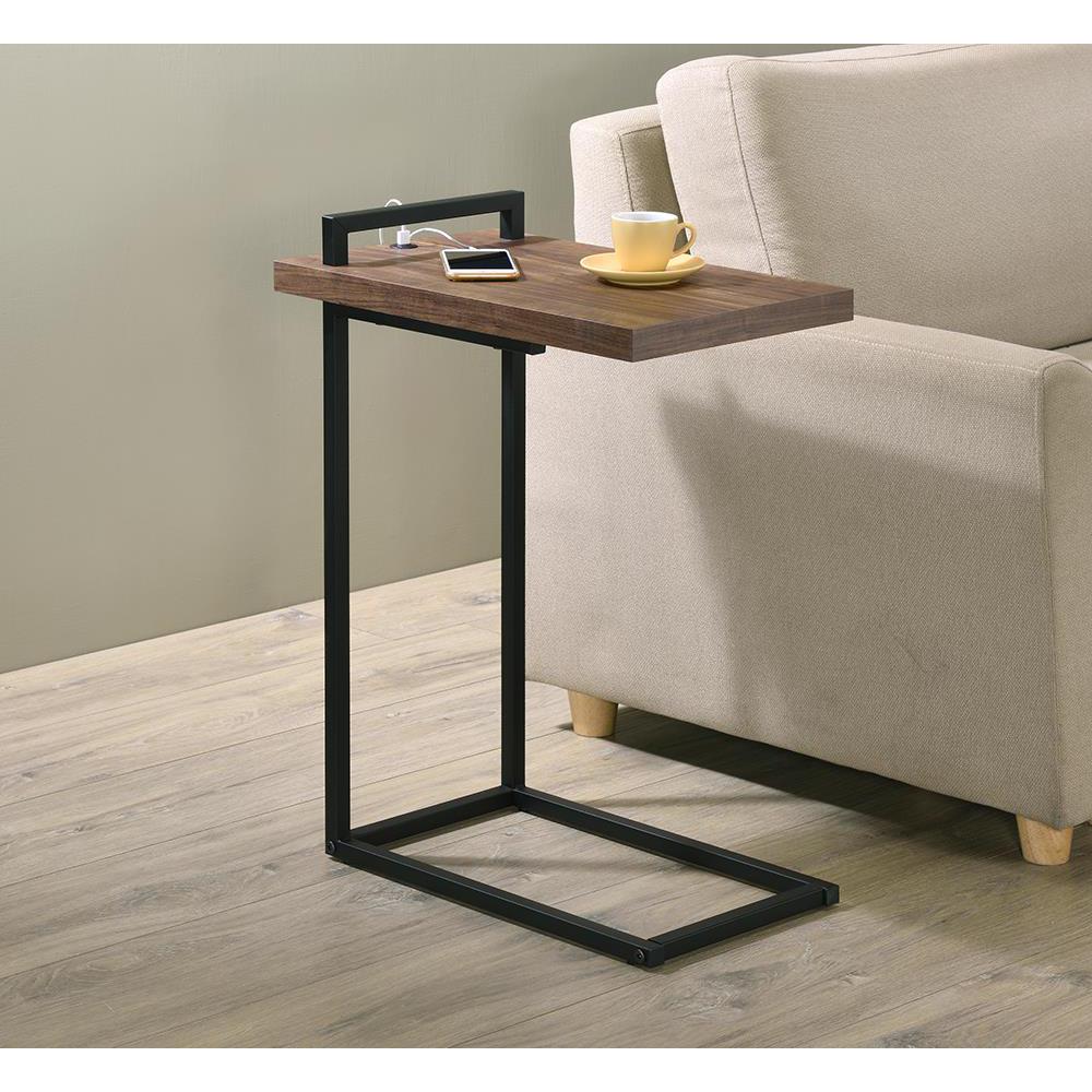 Maxwell C-shaped Accent Table with USB Charging Port. Picture 1