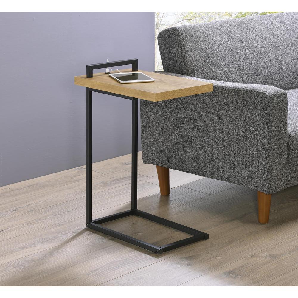 Maxwell C-shaped Accent Table with USB Charging Port. Picture 1