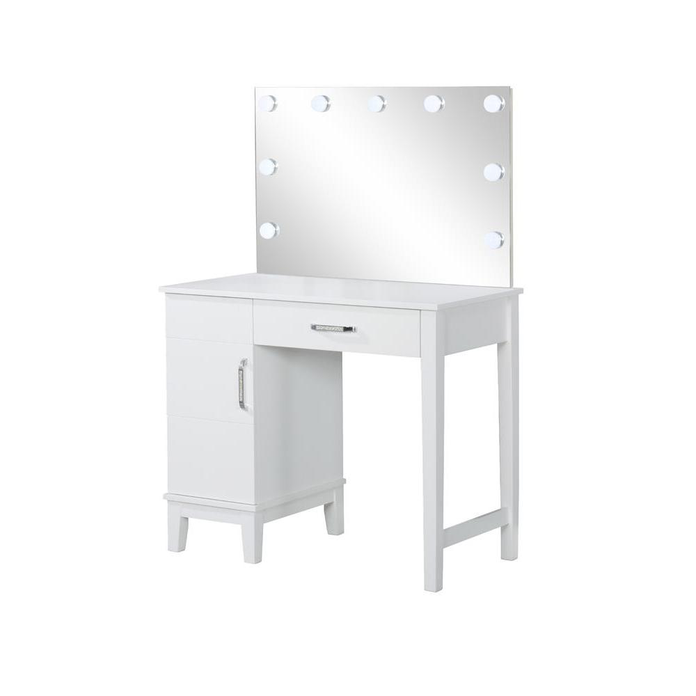 Elijah Vanity Set with LED Lights White and Dark Grey. Picture 1