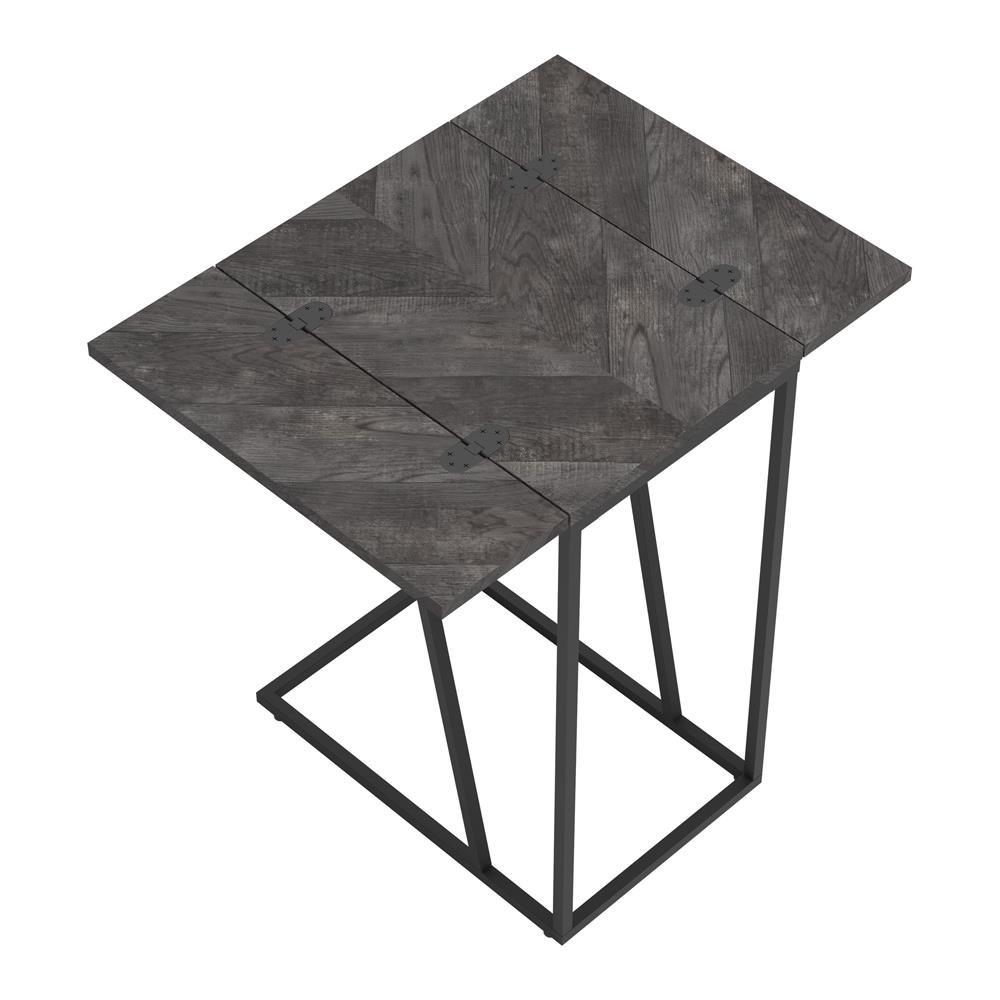 Carly Expandable Chevron Rectangular Accent Table Grey. Picture 9