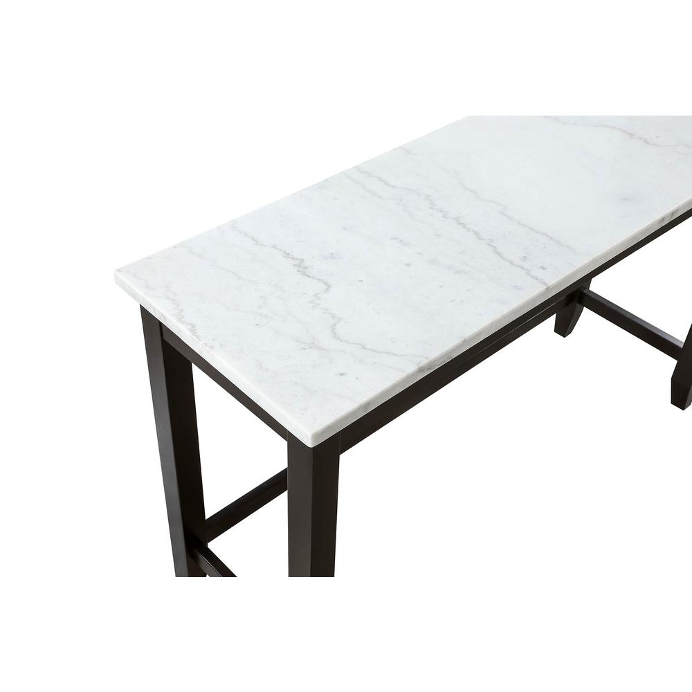 Toby Rectangular Marble Top Counter Height Table Espresso and White. Picture 7