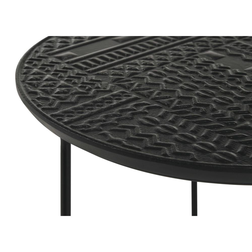 Loannis 2-piece Round Nesting Table Matte Black. Picture 10