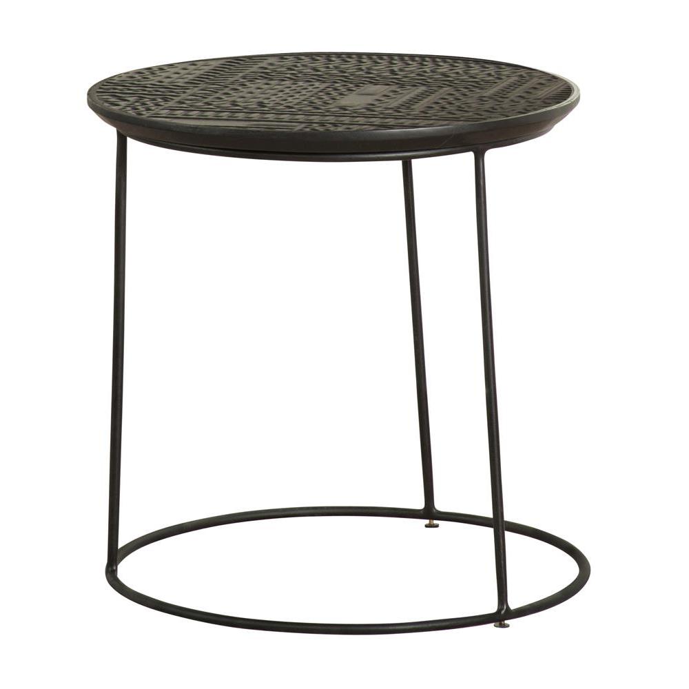 Loannis 2-piece Round Nesting Table Matte Black. Picture 12
