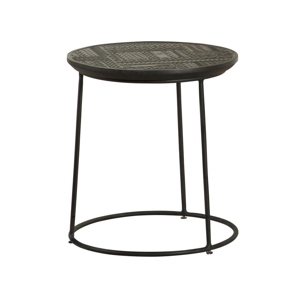 Loannis 2-piece Round Nesting Table Matte Black. Picture 13