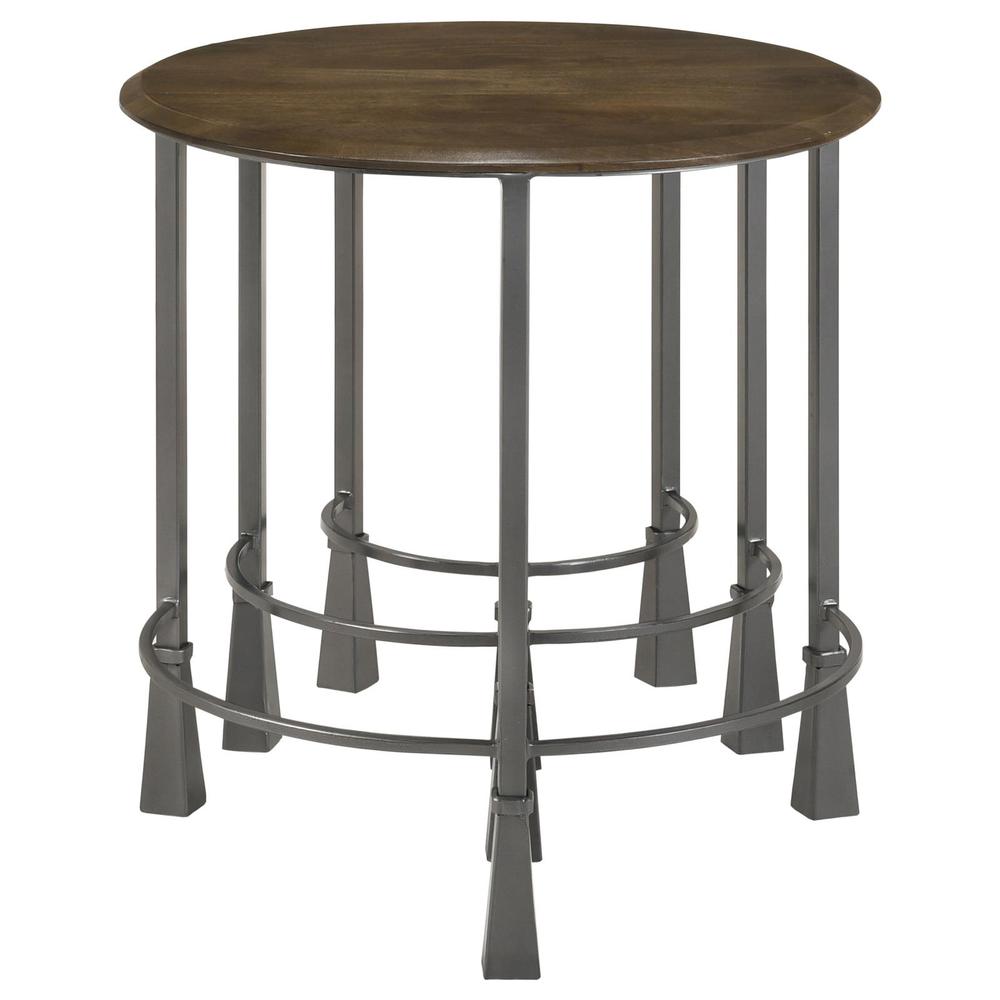 Deja 3-piece Round Nesting Table Natural and Gunmetal. Picture 6