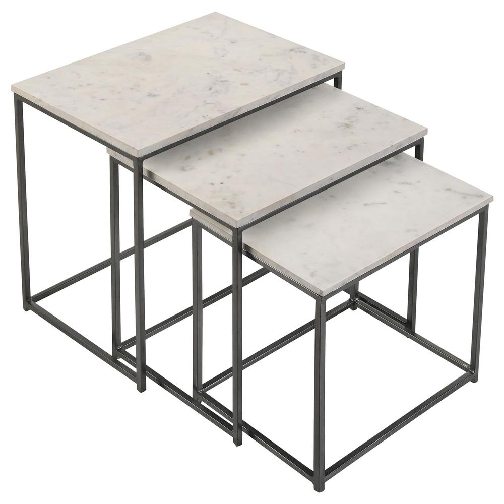 Medora 3-piece Nesting Table with Marble Top. Picture 4