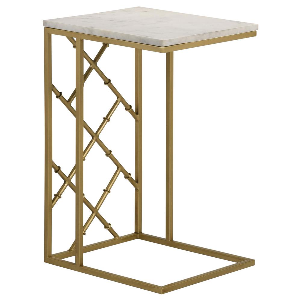 Angeliki Accent Table with Marble Top White. Picture 3