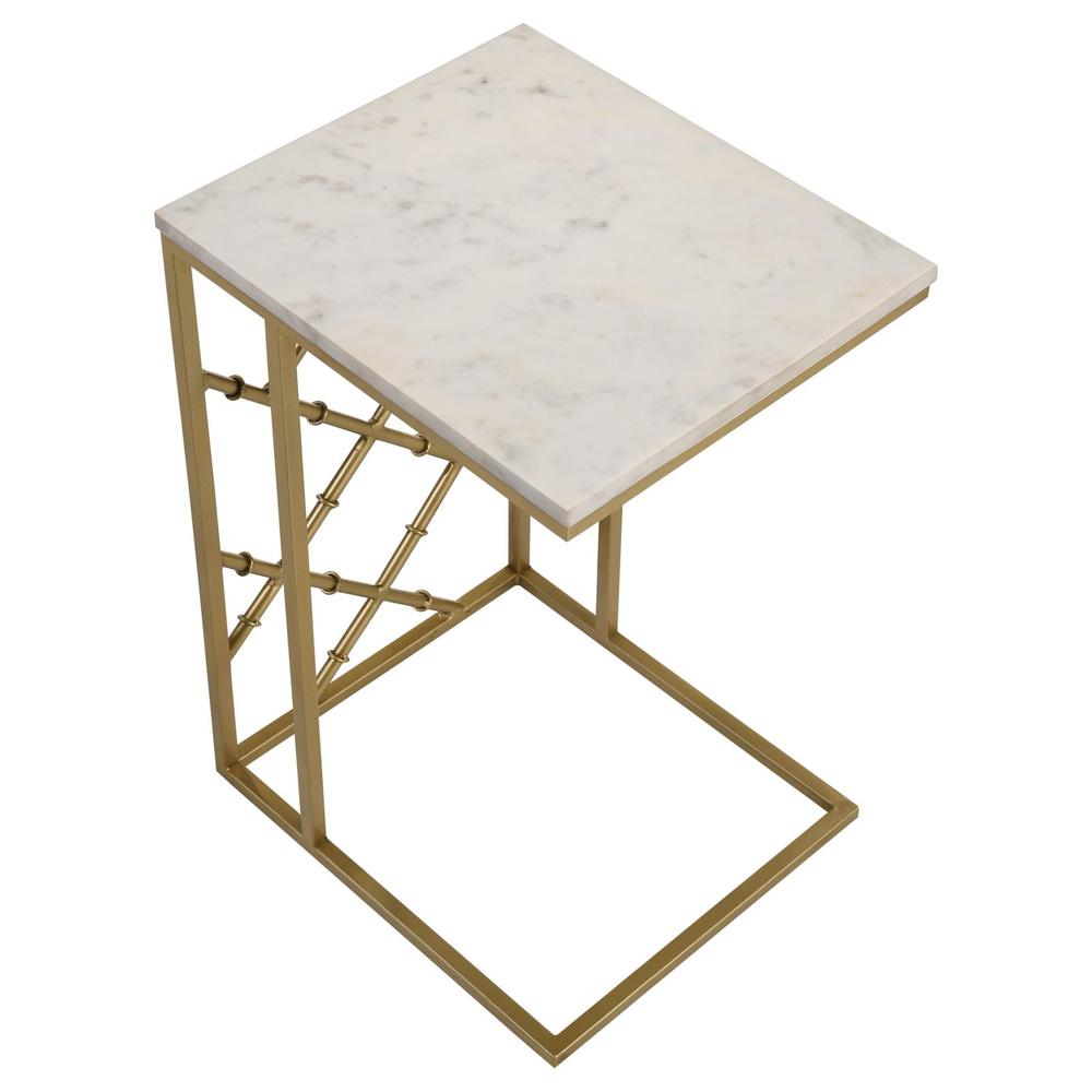 Angeliki Accent Table with Marble Top White. Picture 4
