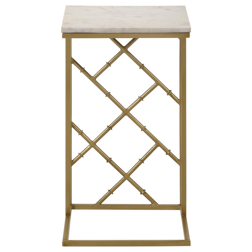 Angeliki Accent Table with Marble Top White. Picture 5