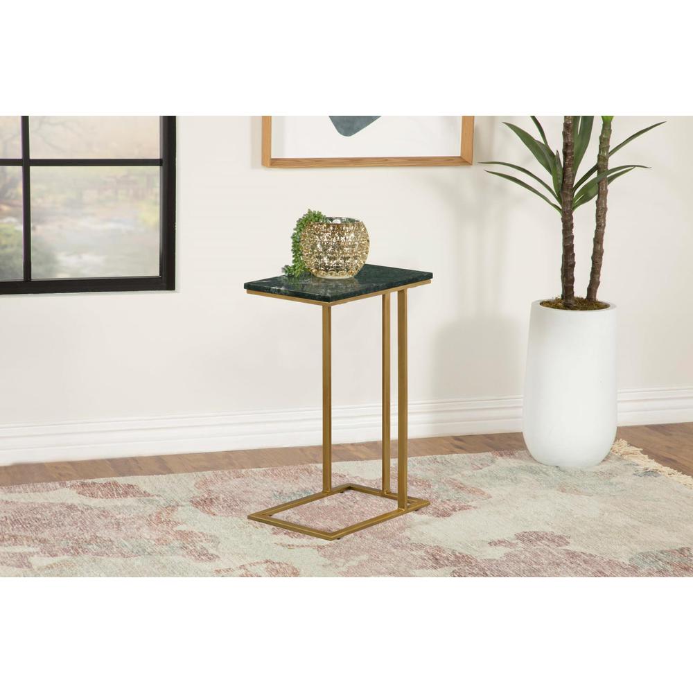 Vicente Accent Table with Marble Top Grey. Picture 2