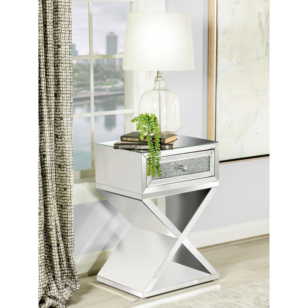 Hazel 1-drawer Accent Table Mirror. Picture 1