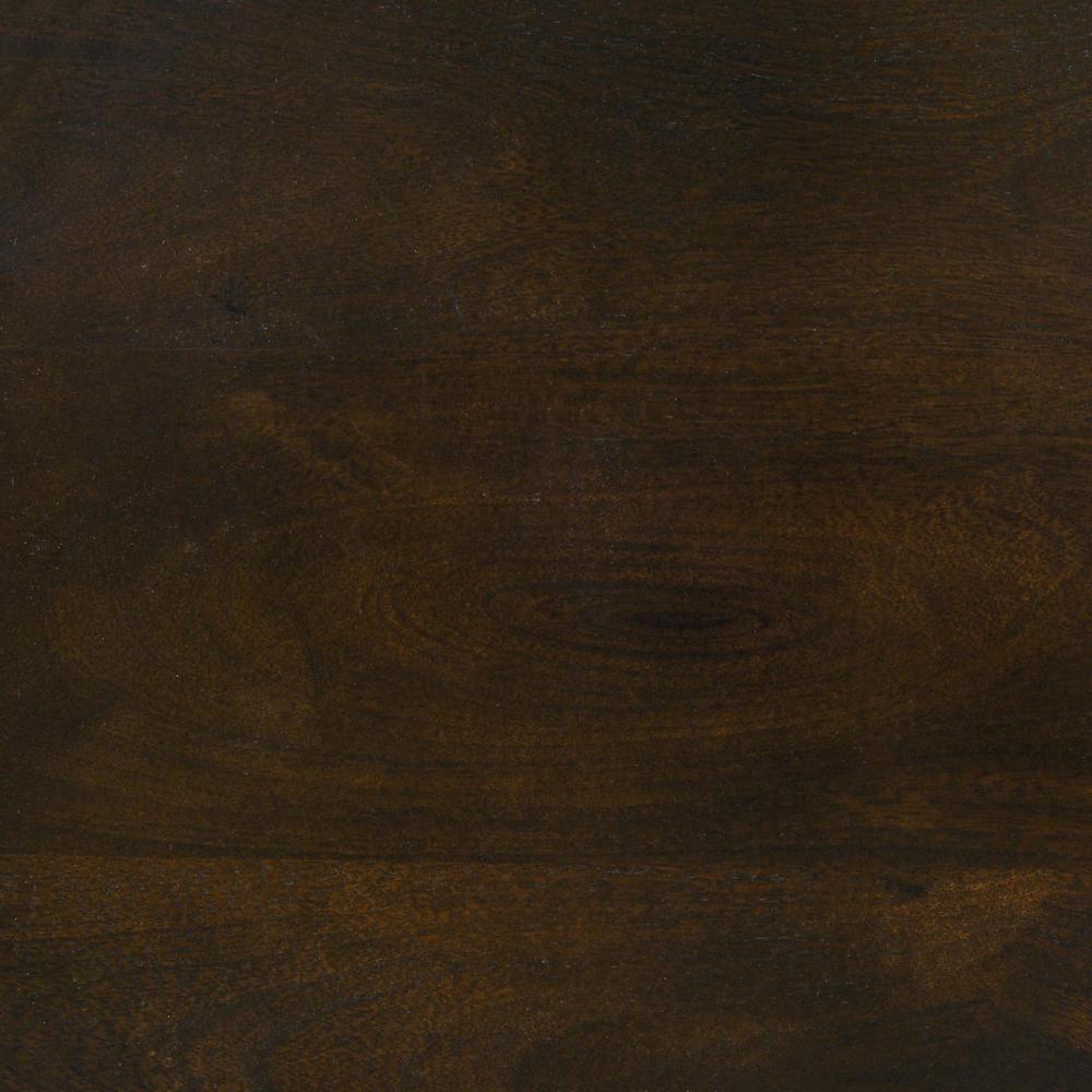 Krish 18-inch Round Accent Table Dark Brown. Picture 3