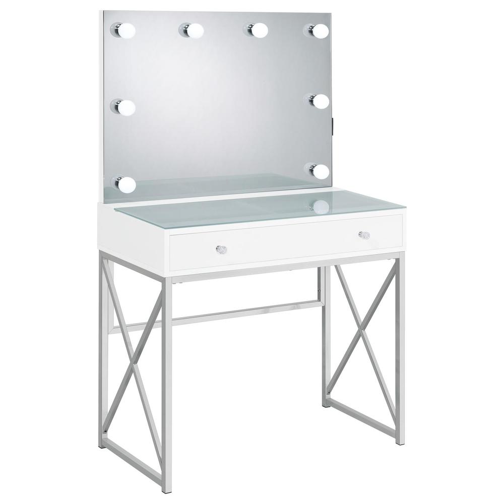 Eliza 2-piece Vanity Set with Hollywood Lighting White and Chrome. Picture 4