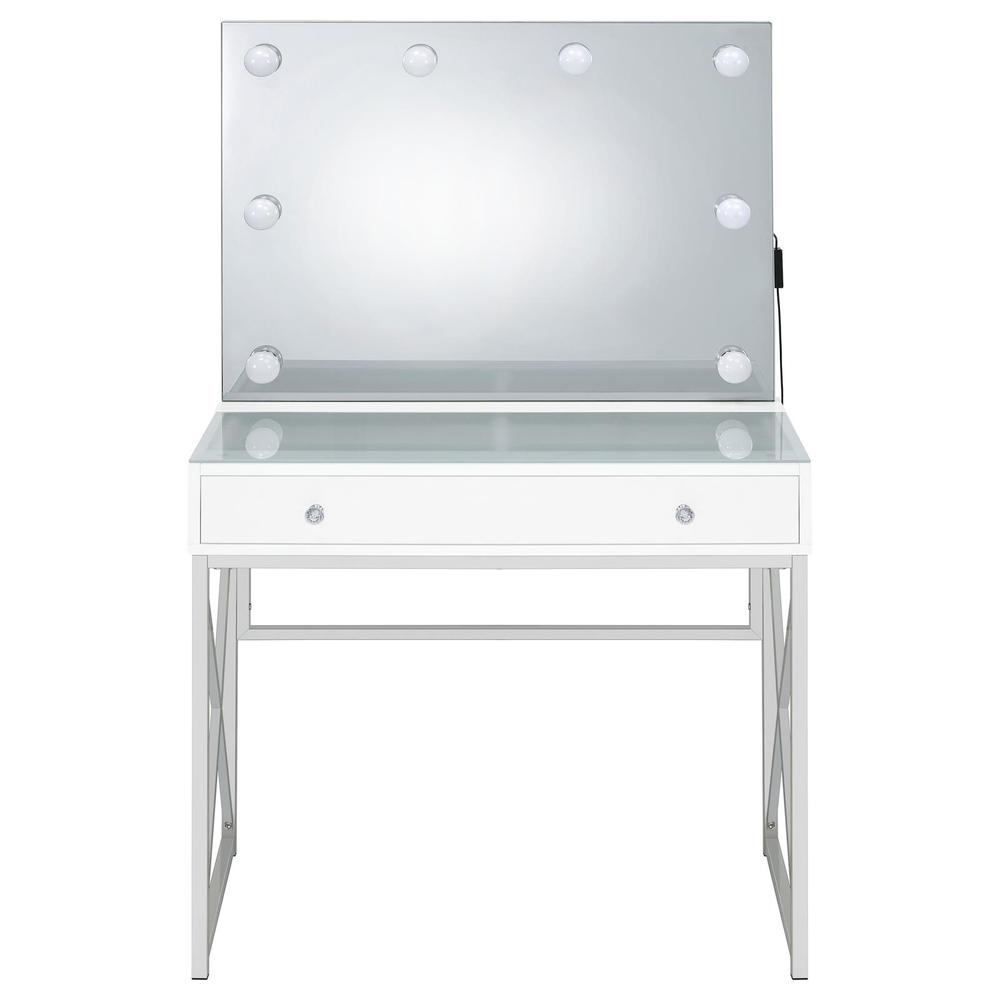 Eliza 2-piece Vanity Set with Hollywood Lighting White and Chrome. Picture 6