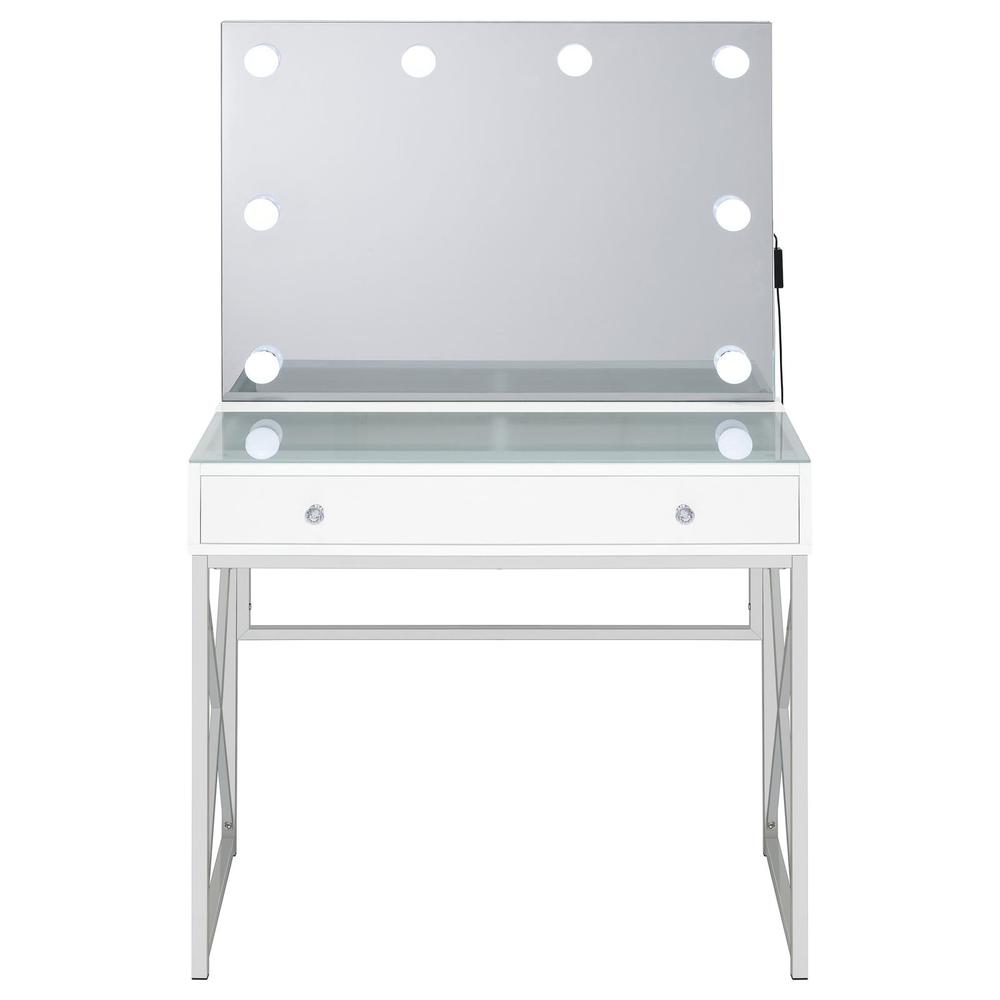 Eliza 2-piece Vanity Set with Hollywood Lighting White and Chrome. Picture 7