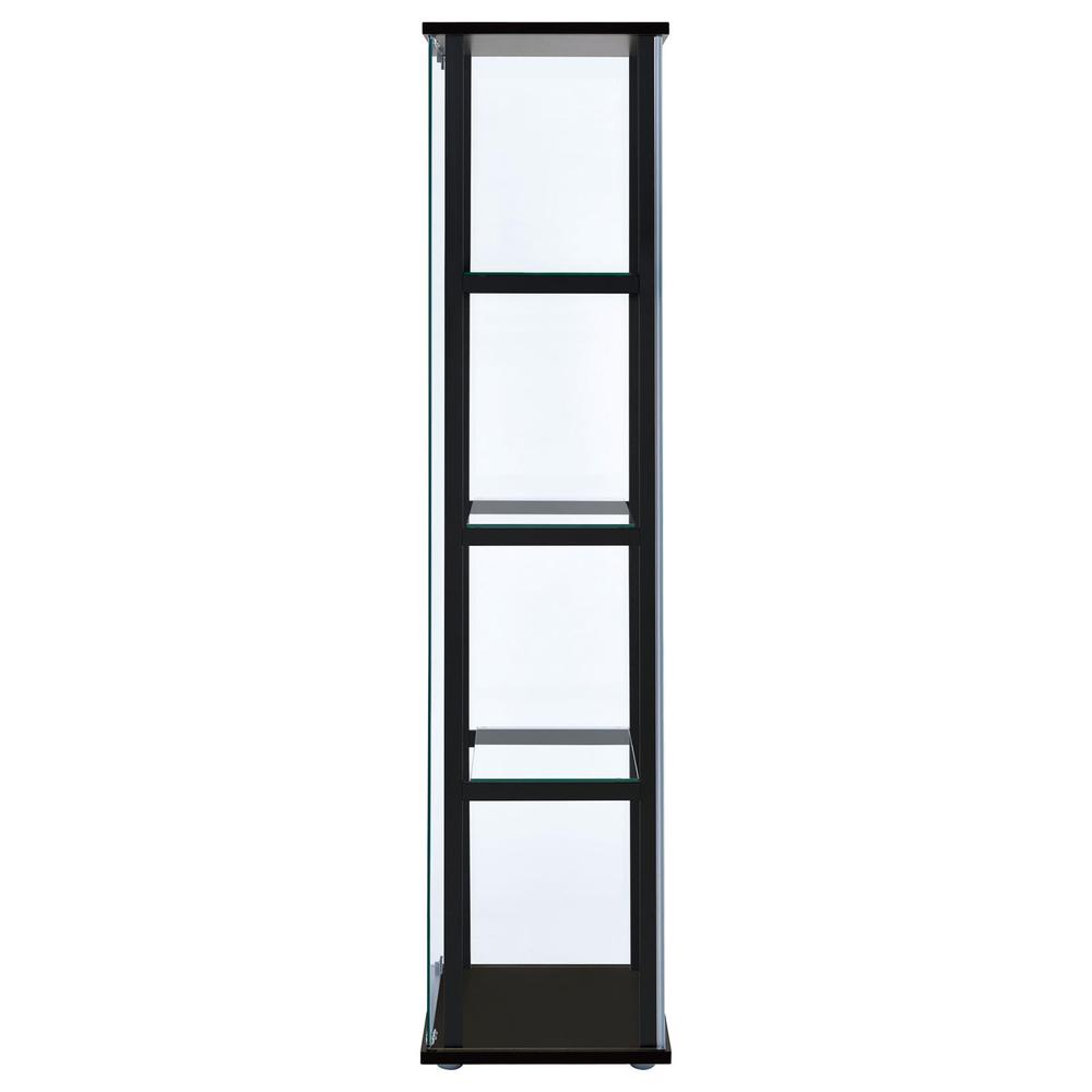 Cyclamen 4-shelf Glass Curio Cabinet Black and Clear. Picture 3