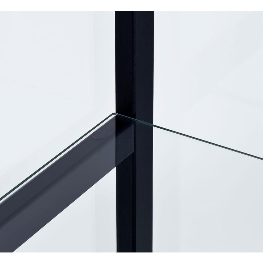 Cyclamen 3-shelf Glass Curio Cabinet Black and Clear. Picture 7