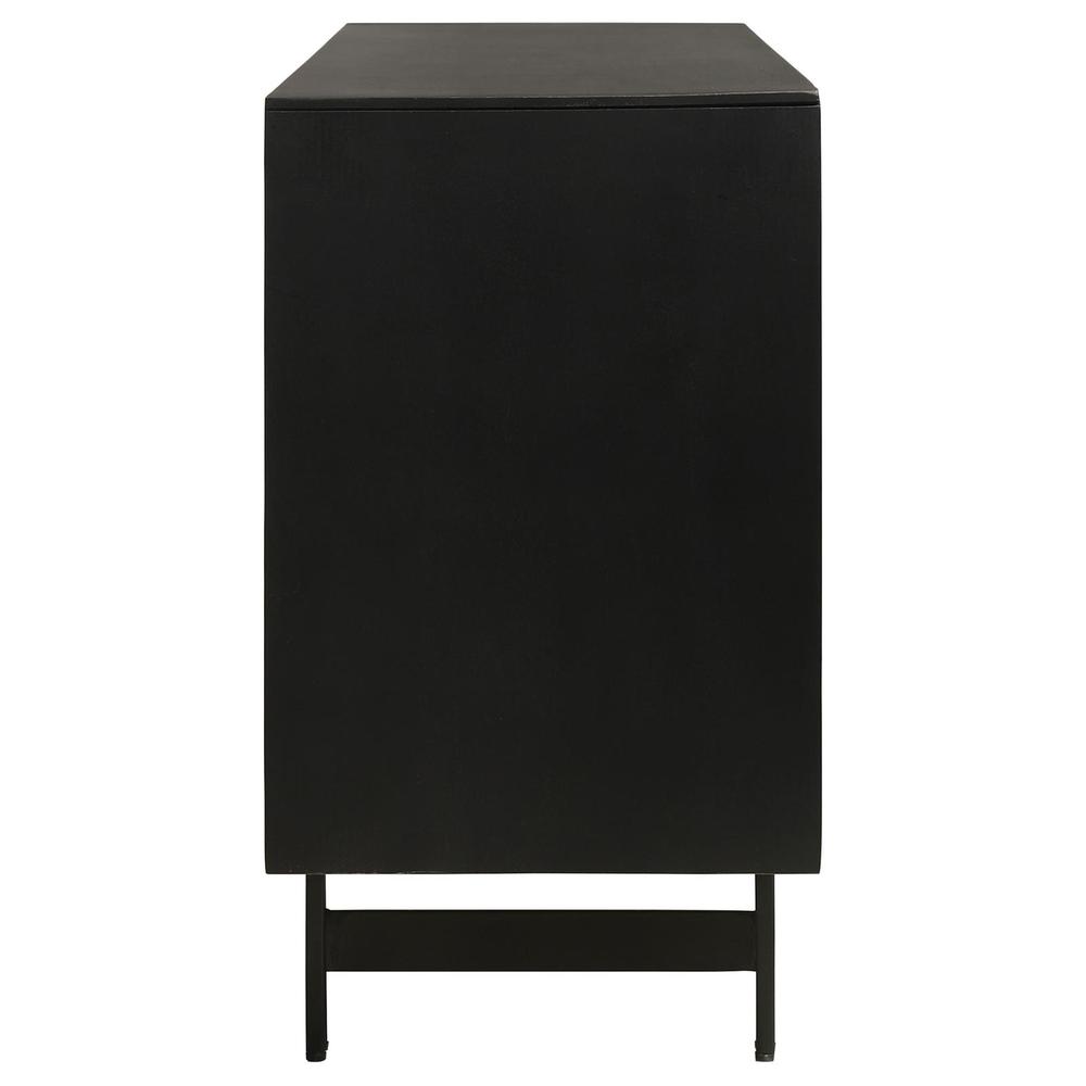 Aminah 3-door Wooden Accent Cabinet Natural and Black. Picture 5