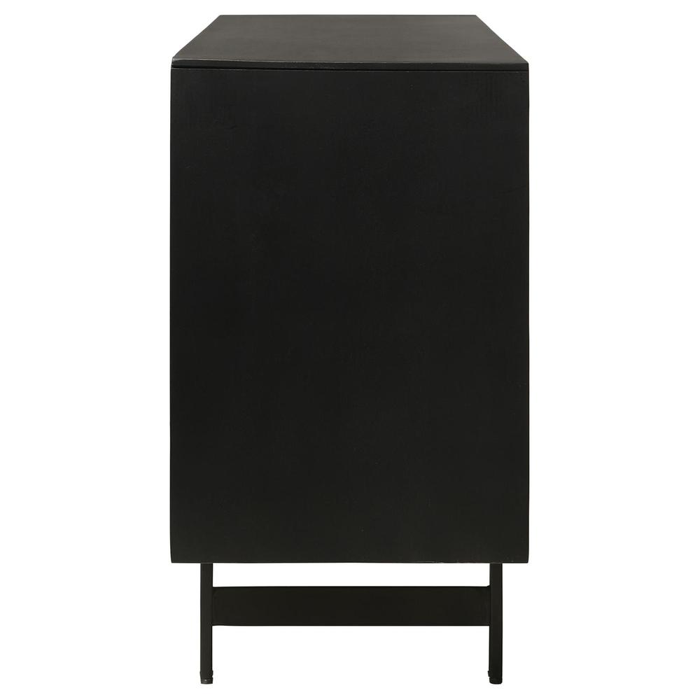 Aminah 3-door Wooden Accent Cabinet Natural and Black. Picture 8