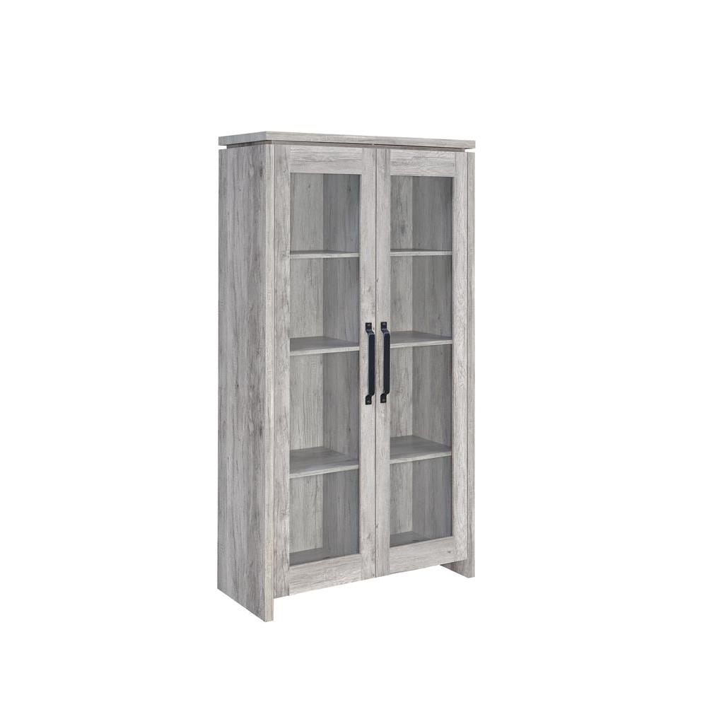 Alejo 2-door Tall Cabinet Grey Driftwood. Picture 2