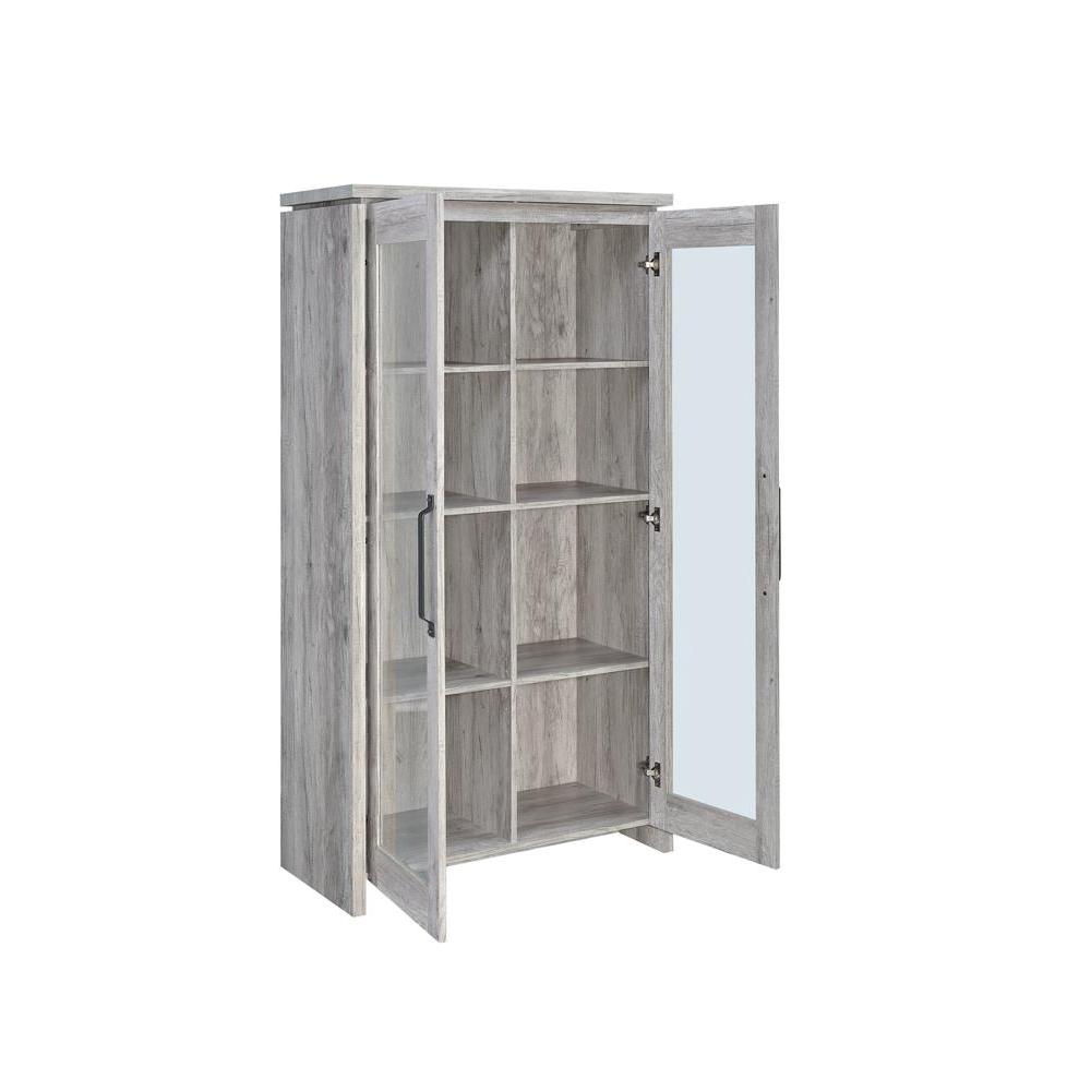 Alejo 2-door Tall Cabinet Grey Driftwood. Picture 3