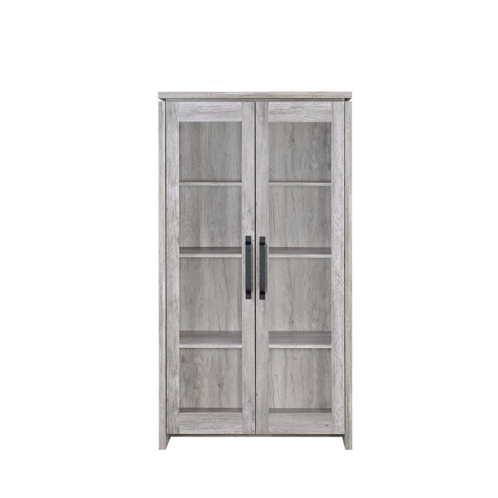 Alejo 2-door Tall Cabinet Grey Driftwood. Picture 4