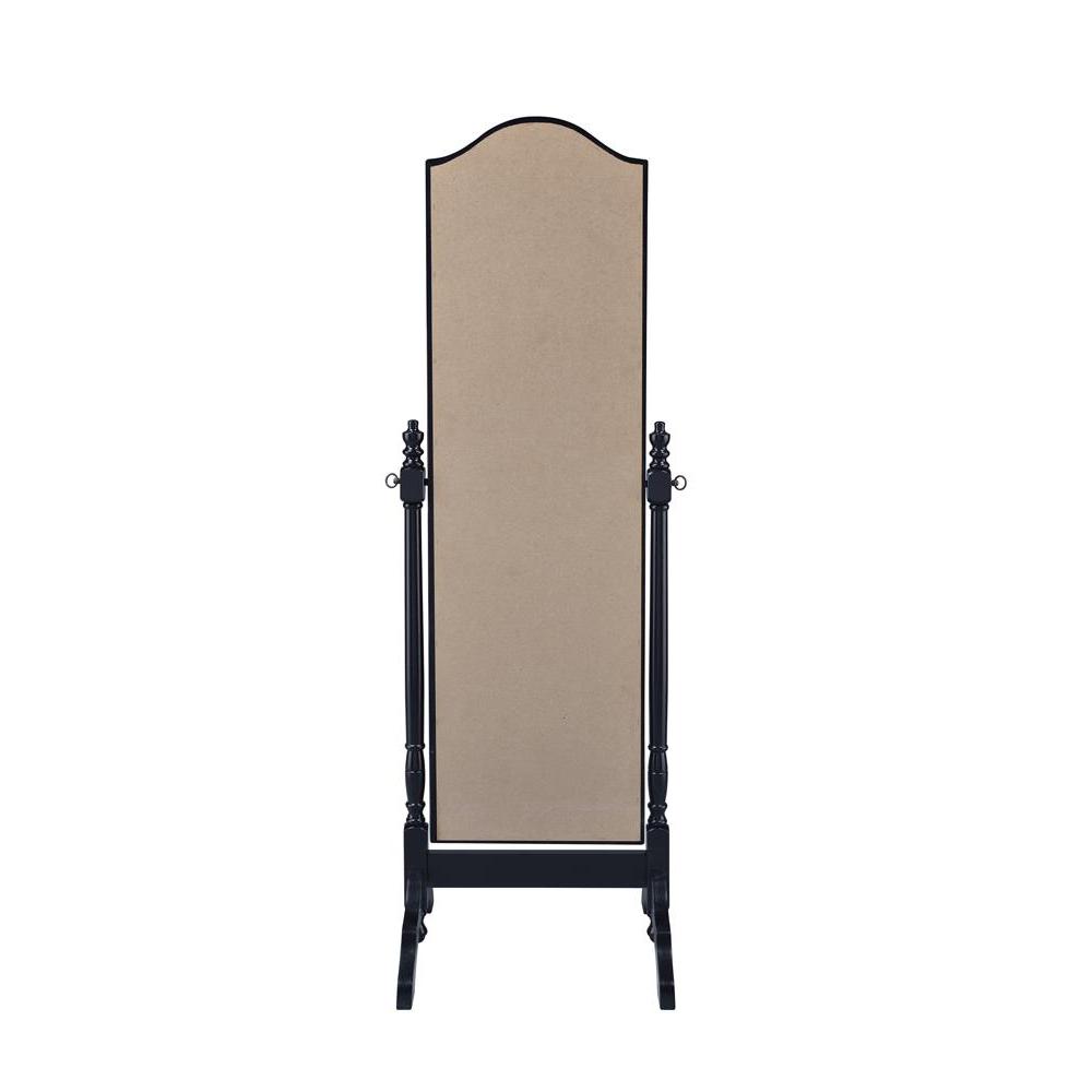 Cabot Rectangular Cheval Mirror with Arched Top Black. Picture 4