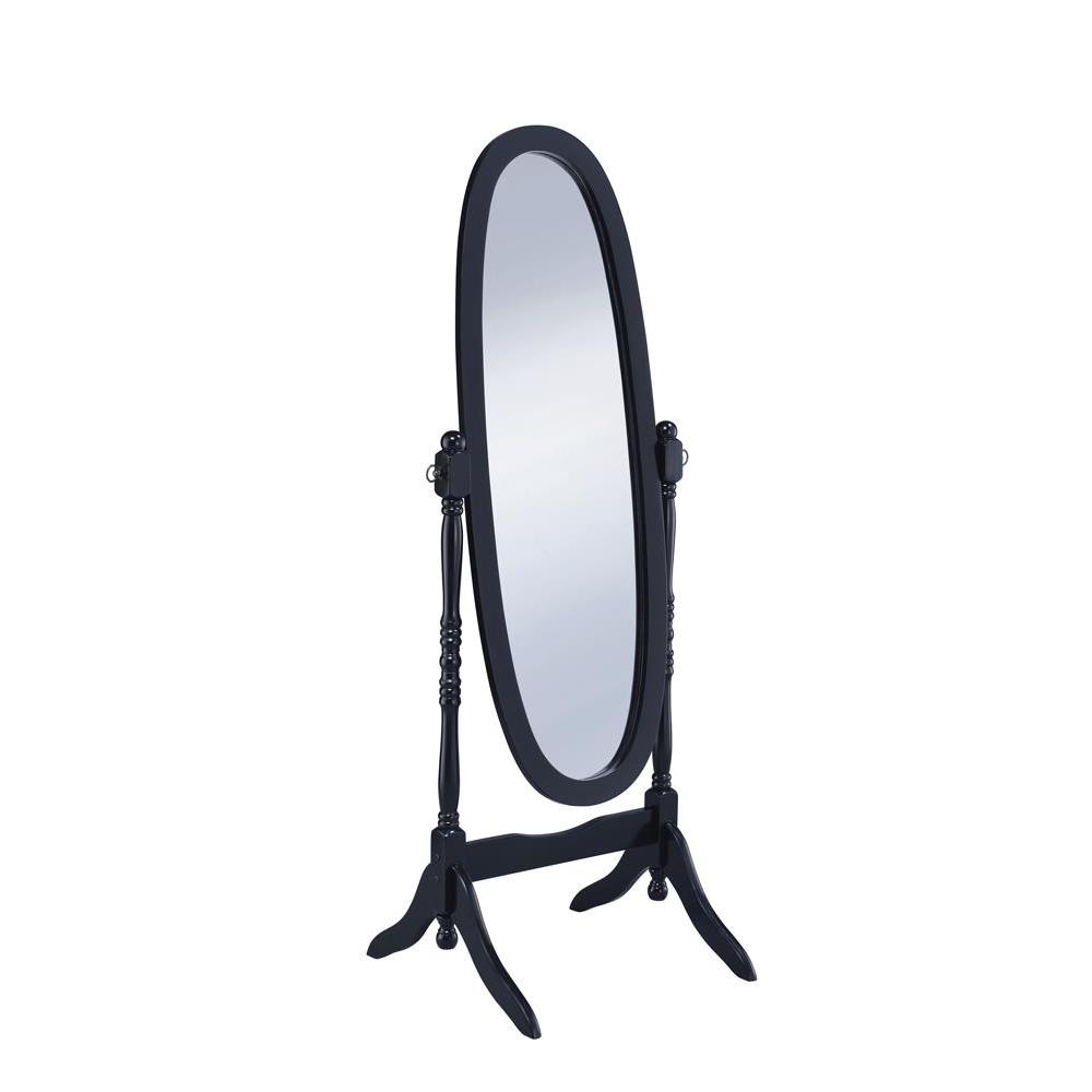 Foyet Oval Cheval Mirror Black. Picture 1