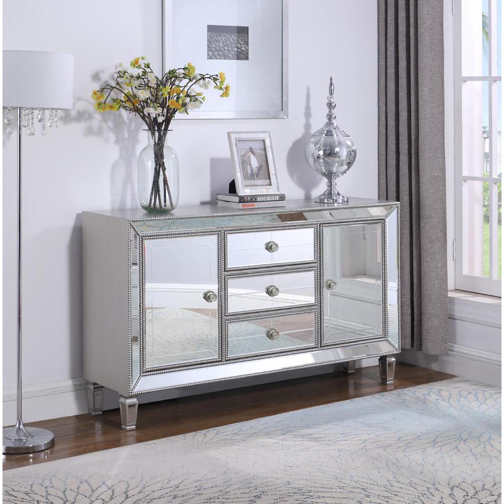 Leticia 3-drawer Accent Cabinet Silver. Picture 1