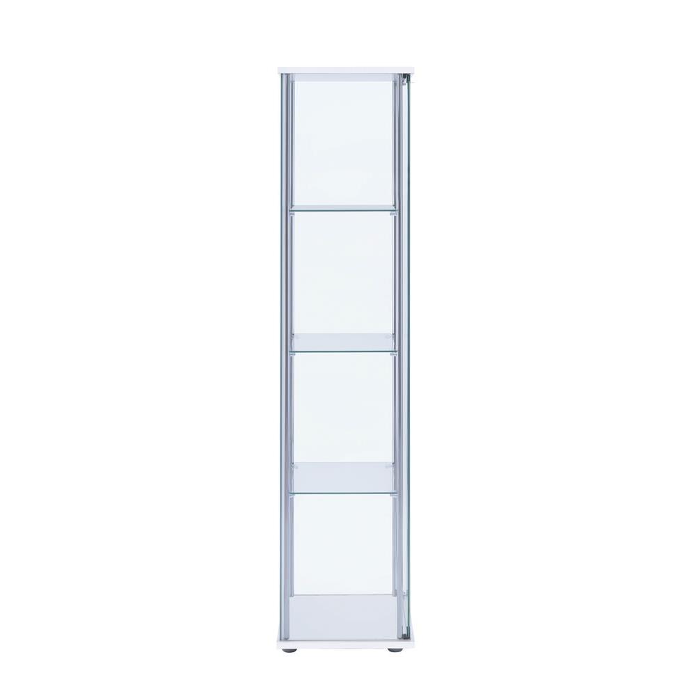 Bellatrix Rectangular 4-shelf Curio Cabinet White and Clear. Picture 4
