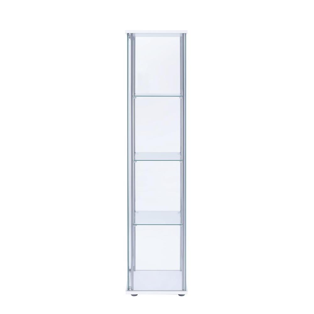 Bellatrix Rectangular 4-shelf Curio Cabinet White and Clear. Picture 6