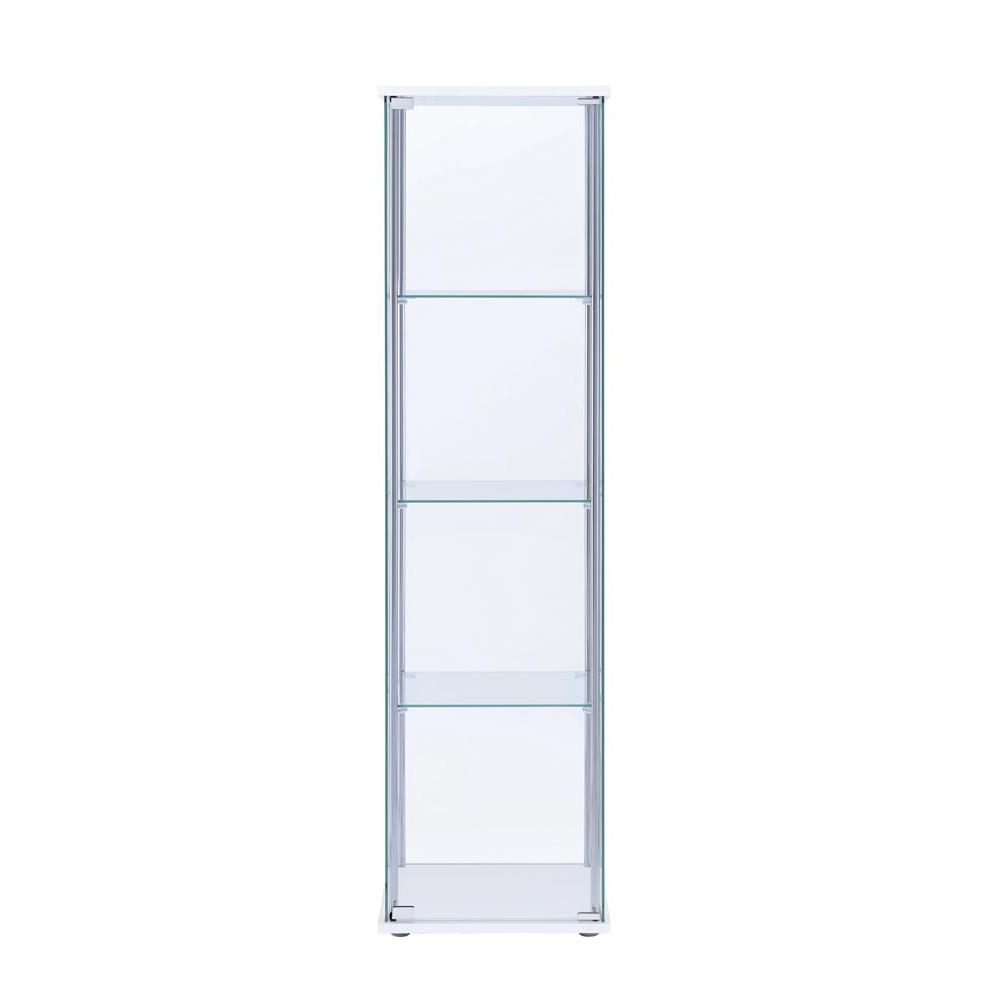 Bellatrix Rectangular 4-shelf Curio Cabinet White and Clear. Picture 7