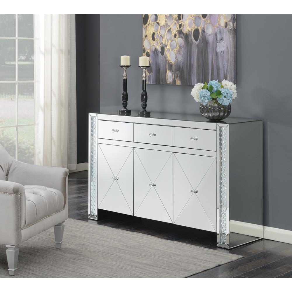 Maya 3-drawer Accent Cabinet Silver. Picture 1