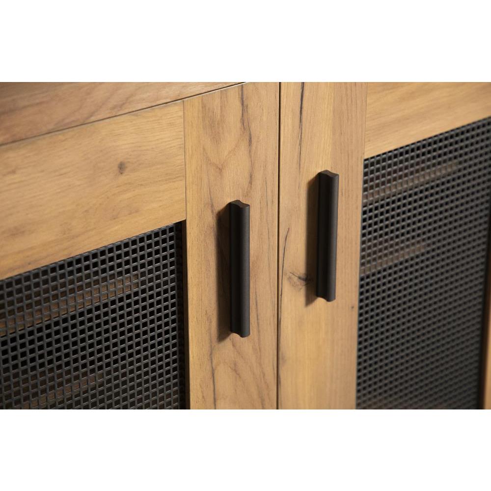 Bristol Metal Mesh Door Accent Cabinet Golden Oak. Picture 3