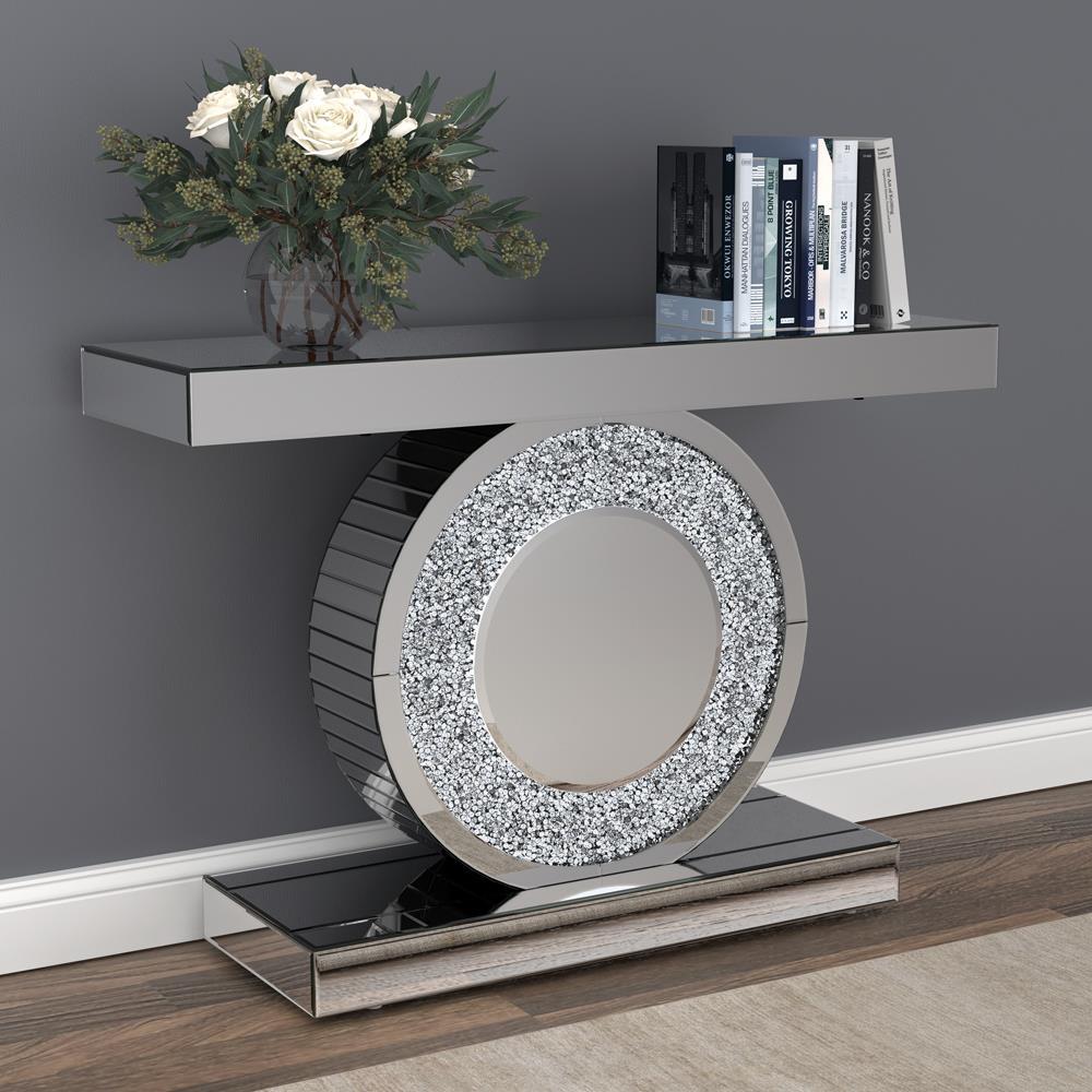 Bergenia Rectangular Console Table Silver. Picture 1
