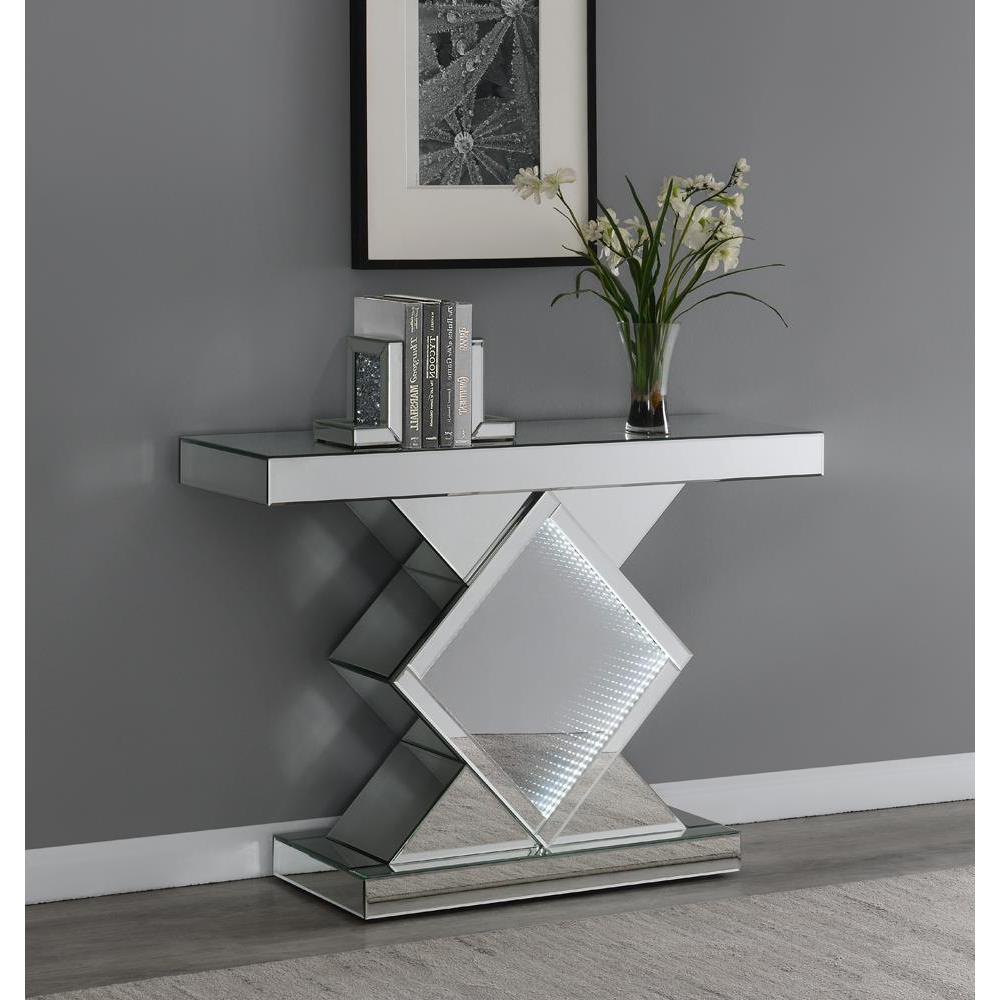 Andorra Console Table with LED Lighting Silver. Picture 1