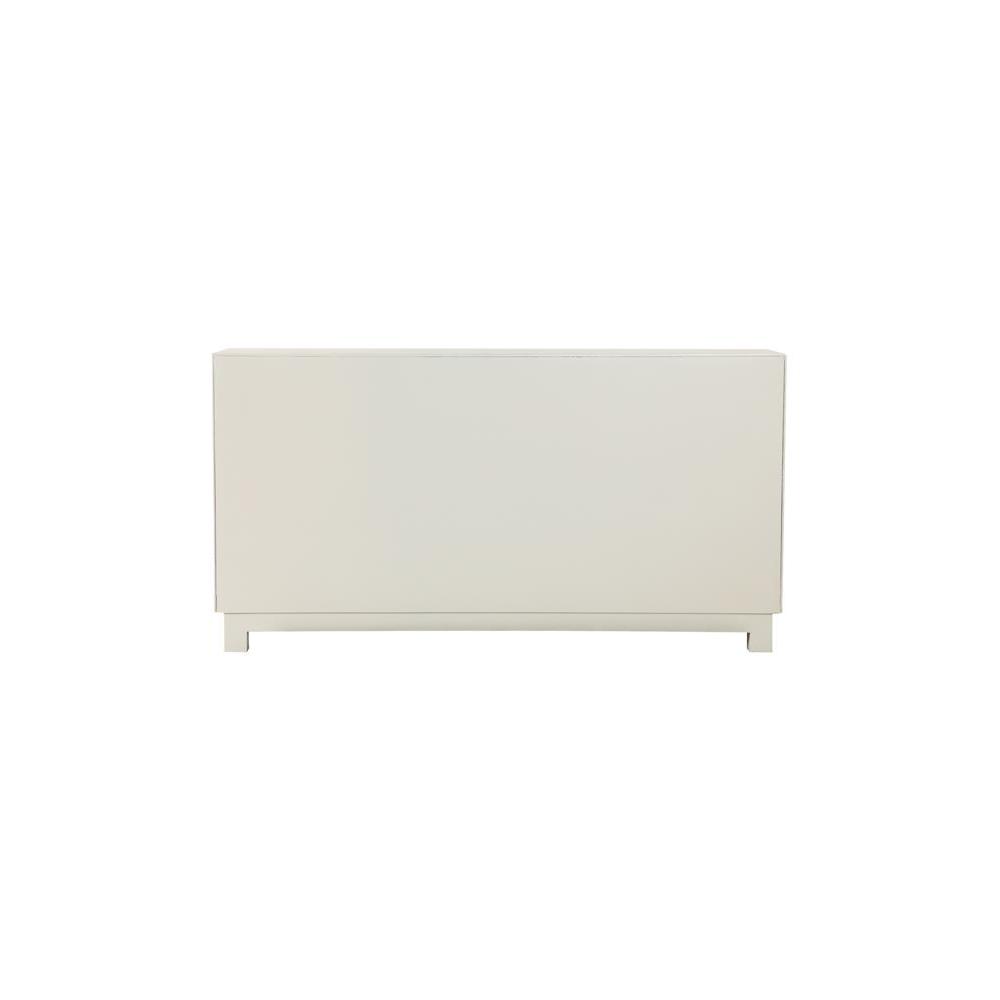Voula Rectangular 4-door Accent Cabinet White and Gold. Picture 4