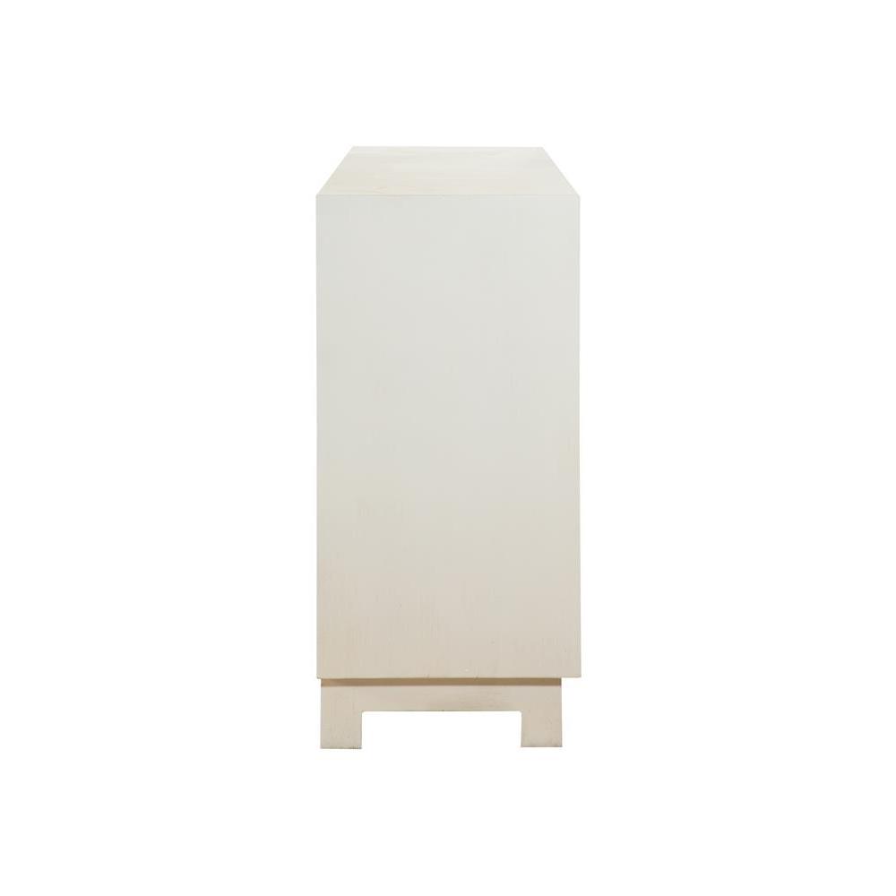 Voula Rectangular 4-door Accent Cabinet White and Gold. Picture 5