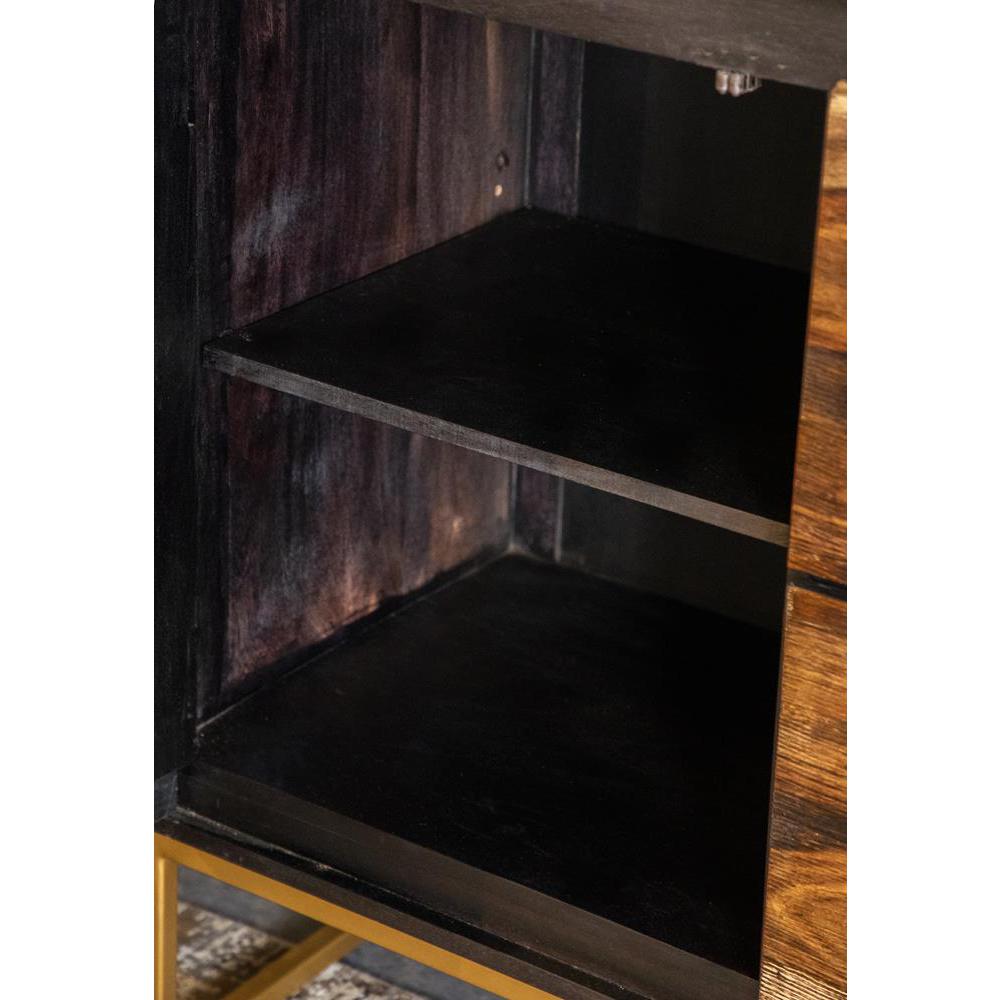 Zara 2-drawer Accent Cabinet Black Walnut and Gold. Picture 6