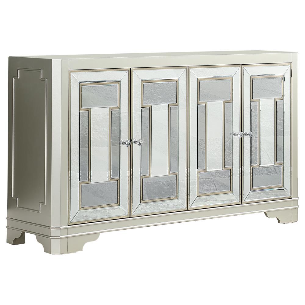 Toula 4-door Accent Cabinet Smoke and Champagne. Picture 2