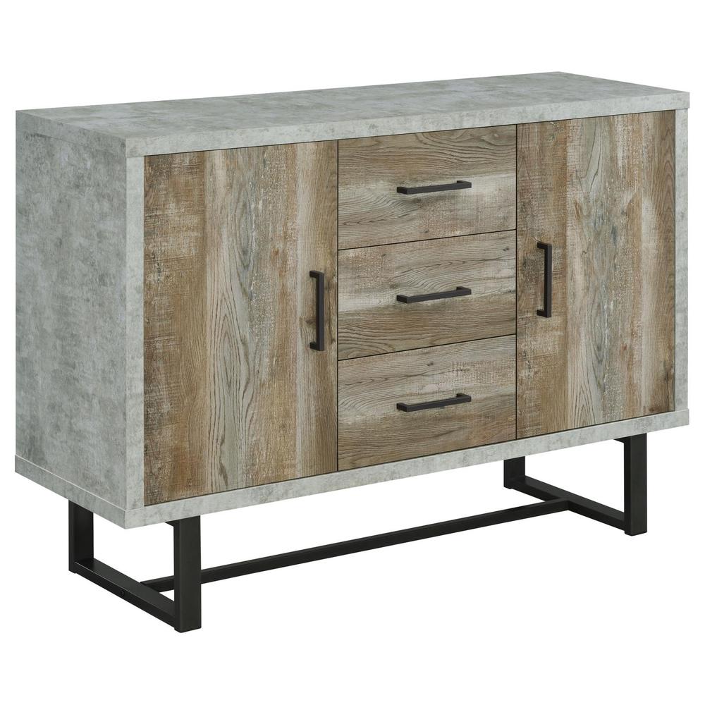 Abelardo 3-drawer Accent Cabinet Weathered Oak and Cement. Picture 2